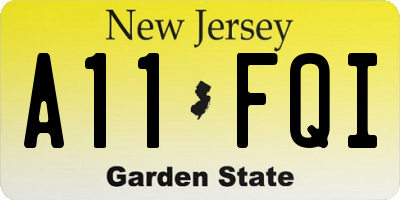 NJ license plate A11FQI