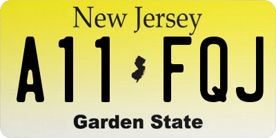 NJ license plate A11FQJ