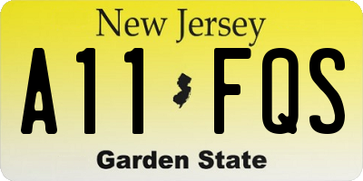 NJ license plate A11FQS