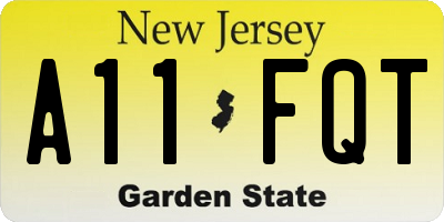 NJ license plate A11FQT