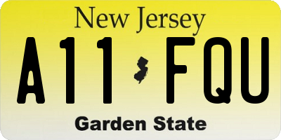NJ license plate A11FQU