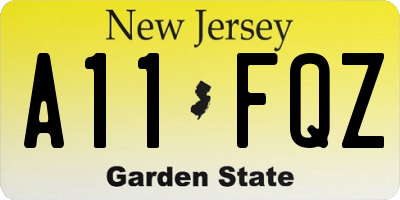 NJ license plate A11FQZ
