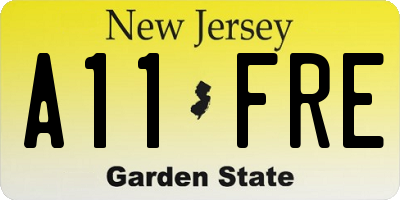 NJ license plate A11FRE