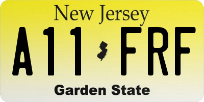 NJ license plate A11FRF