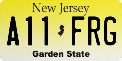 NJ license plate A11FRG