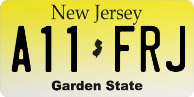 NJ license plate A11FRJ