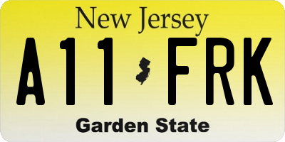 NJ license plate A11FRK