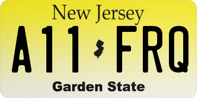 NJ license plate A11FRQ