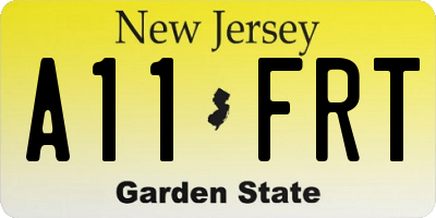 NJ license plate A11FRT