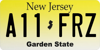 NJ license plate A11FRZ