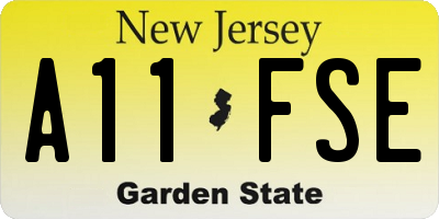 NJ license plate A11FSE