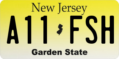 NJ license plate A11FSH
