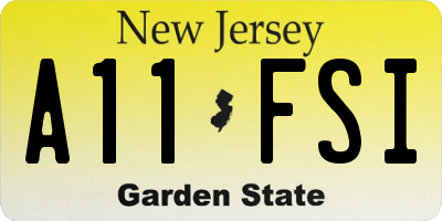 NJ license plate A11FSI