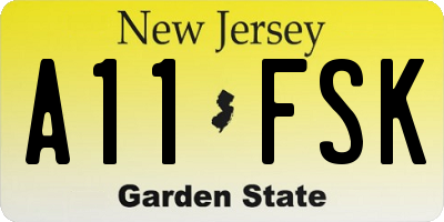 NJ license plate A11FSK
