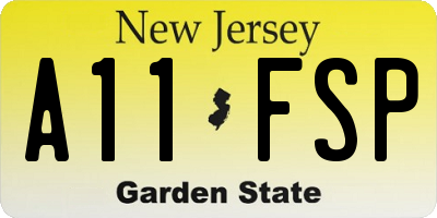 NJ license plate A11FSP