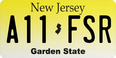 NJ license plate A11FSR