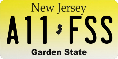 NJ license plate A11FSS