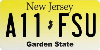NJ license plate A11FSU