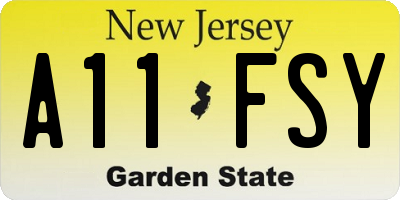 NJ license plate A11FSY