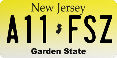 NJ license plate A11FSZ