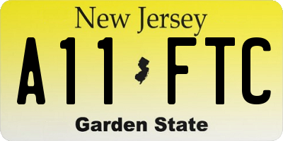 NJ license plate A11FTC