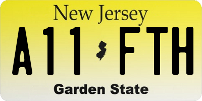 NJ license plate A11FTH