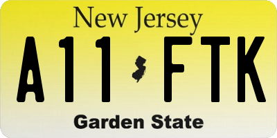 NJ license plate A11FTK