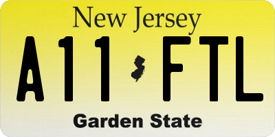 NJ license plate A11FTL
