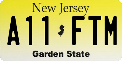 NJ license plate A11FTM