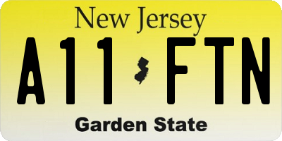 NJ license plate A11FTN