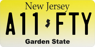 NJ license plate A11FTY