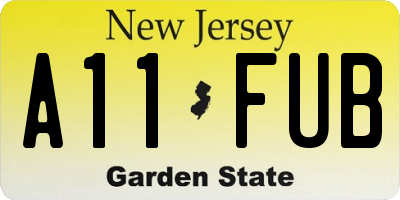 NJ license plate A11FUB