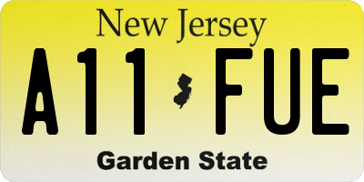 NJ license plate A11FUE