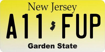 NJ license plate A11FUP