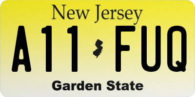 NJ license plate A11FUQ