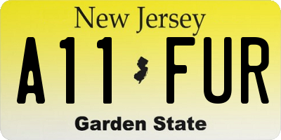 NJ license plate A11FUR