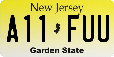 NJ license plate A11FUU