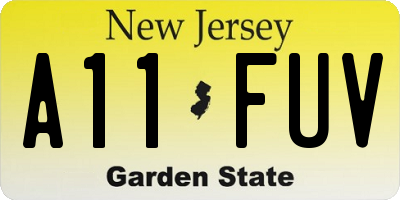 NJ license plate A11FUV