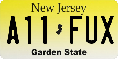 NJ license plate A11FUX