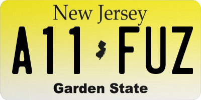 NJ license plate A11FUZ