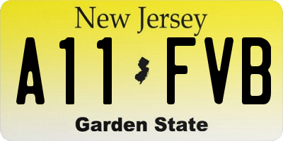 NJ license plate A11FVB