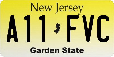 NJ license plate A11FVC