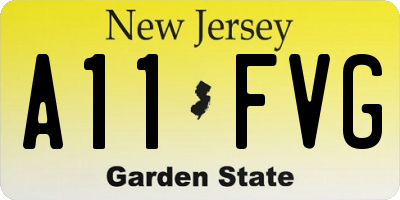 NJ license plate A11FVG