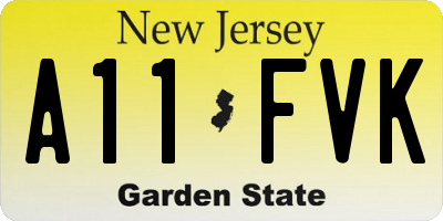 NJ license plate A11FVK