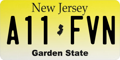 NJ license plate A11FVN