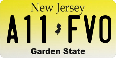 NJ license plate A11FVO