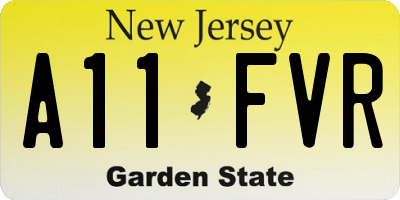 NJ license plate A11FVR