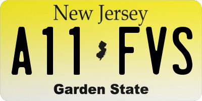NJ license plate A11FVS