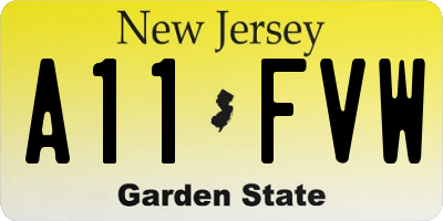 NJ license plate A11FVW