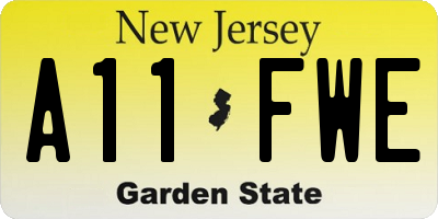 NJ license plate A11FWE